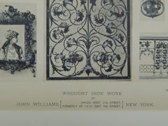 Wrought Iron Work by John Williams, New York, NY, 1889, Photogravure.