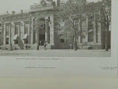 Perspective, Old Essex County Court-House, Newark, NJ, 1906, Lithograph.