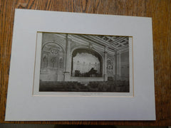 Interior of Aeolian Hall, 5th Avenue, New York, NY, 1906,Lithograph. J.H. Morgan.