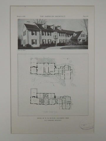 House of W. H. Butler, Columbus, OH, 1929, Lithograph. R.G. Hanford.