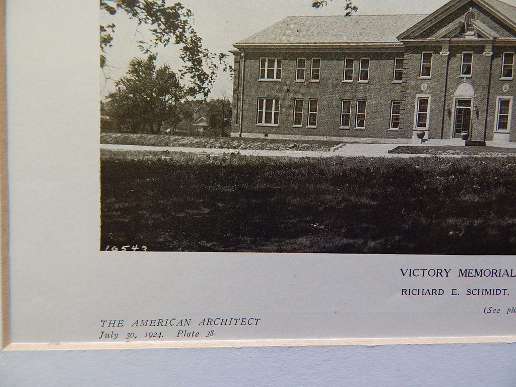 Victory Memorial Hospital, Waukegan, IL, 1924, Lithograph. Richard E ...