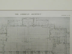 US Post Office Building, Beverly, MA, 1913, Original Plan. James Knox Taylor.