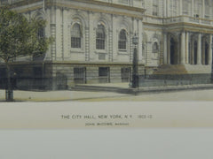 The City Hall, New York, NY, 1894, Gelatine Print. John McComb.