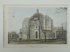 Newton Corner Methodist Episcopal Church, Newton, MA, 1898, Gelatine Print. Cram, Wentworth & Goodhue.