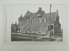 Houses for Mrs. Cole, Cleveland, OH, 1887, Lithograph.  C. O. Arey.