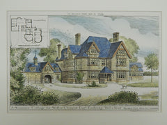 Cottage for Walter Clement, Turnbridge, Kent, England, 1884, Original Plan. Reginald Pope.