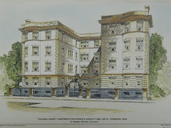 Colonial Court Apts for Horace B. Howlett, Esq., Cambridge MA, 1901. C. Herbert McClare