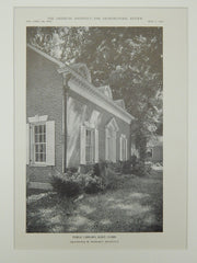 Public Library, Kent, CT, 1924, Lithograph.  Heathcote W. Woolsey.