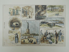 New Statue, Bedloe's (Liberty) Island, New York, NY, 1890, Hand-Colored Scenes.