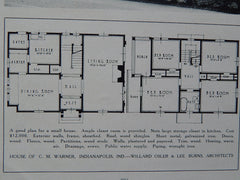 House of CM Warner, Indianapolis, IND, Lithograph,1926. William Osler & Lee Burns.