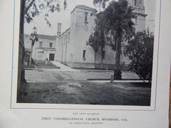 View from Southeast, First Congregational Church, Riverside, CA, 1914. Myron Hunt.