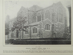 Rear View, Trinity Church, Asbury Park, NJ, 1914. Clarence W. Brazer.