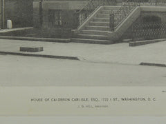 House of Calderon Carlisle, Esq., Washington, DC, 1891, Gelatine Print. J. G. Hill.