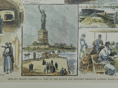 New Statue, Bedloe's (Liberty) Island, New York, NY, 1890, Hand-Colored Scenes.