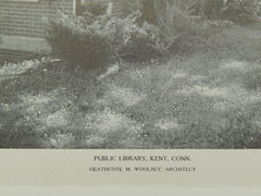 Public Library, Kent, CT, 1924, Lithograph.  Heathcote W. Woolsey.