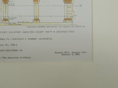 Hamilton Court, Detail, Philadelphia, PA, 1907, Original Plan. Milligan & Weber.