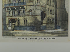 House in Cadogan Square, Chelsea, London, England, 1883. R. Norman Shaw. Original