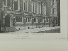 Christ Church and Babcock Memorial House, New York, NY, 1906, Lithograph. Parish & Schroeder.