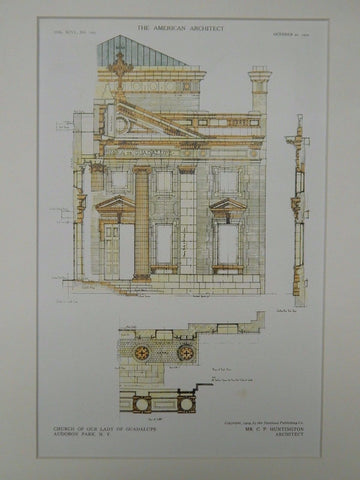 Church of Our Lady of Guadalupe, Audobon Park, NY, 1909, Original Plan. Huntington.