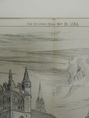 Westminster Hall Improvement, London, UK, 1884. Original Plan. John L. Pearson R.A.