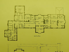 Floor Plans, Fairacres, Jenkintown, PA, 1908, Lithograph. Wilson Eyre.