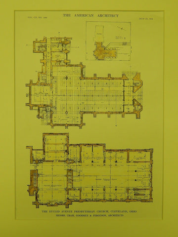 Euclid Avenue Presbyterian Church in Cleveland OH, 1912. Cram, Goodhue & Ferguson