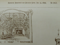 City Assembly Rooms for Draysey Brothers, Birmingham, England, 1895, Orig. Plan. Essex, Nicol & Goodman.