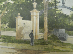 James Russel Lowell Memorial Gates, Cambridge, MA, 1902. Original Plan.