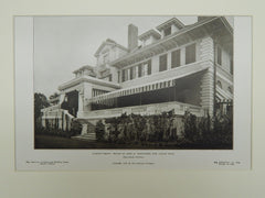 Garden Front, House of John E. Alexandre, Lenox, MA, 1905, Lithograph. Guy Lowell.