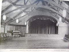 Elizabeth Town and Country Club Auditorium, Elizabeth, NJ, 1928, Lithograph. Wendehack.