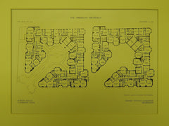 Burton Halls, Cambridge, MA, 1909, Original Plan. Newhall & Blevins.