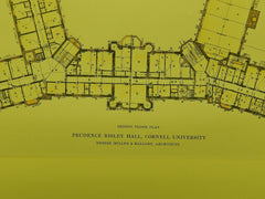 Floor Plan of Prudence Risley Hall at Cornell University in Ithaca NY, 1915. Miller & Mallory