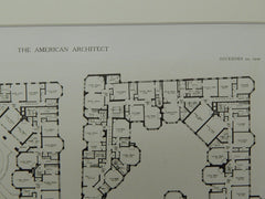 Burton Halls, Cambridge, MA, 1909, Original Plan. Newhall & Blevins.