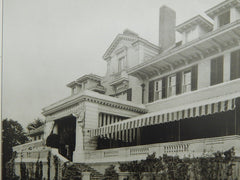 Garden Front, House of John E. Alexandre, Lenox, MA, 1905, Lithograph. Guy Lowell.