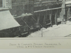 Paxon & Comfort's Building, Philadelphia, PA, 1885, Photogravure. W.Eyre Jr.&W.E.Jackson.