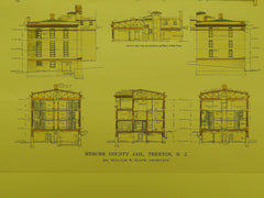 Mercer County Jail in Trenton NJ, 1916. William W. Slack. Original Plan