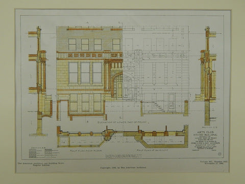 Arts Club Studio Building in New York NY, 1906. George B. Post & Sons