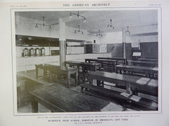 Lunchroom at Bushwick High School, Brooklyn, New York, 1914 Lithograph, Snyder.