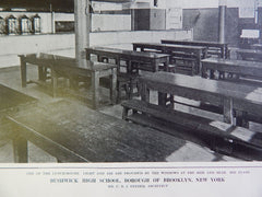 Lunchroom at Bushwick High School, Brooklyn, New York, 1914 Lithograph, Snyder.