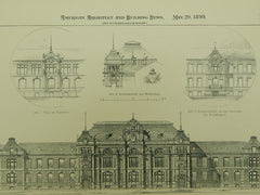 Technical High School in Karlsruhe, Baden, Germany, 1899. Josef Durm. Original