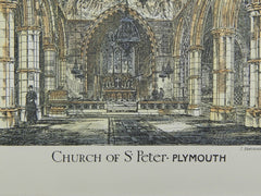 Church of St. Peter in Plymouth, Devon, England, 1880. Original Plan