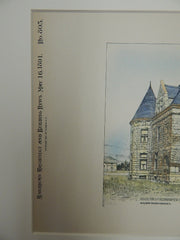 House for S.M. Kennard, Esq., St. Louis, MO, 1981. Original Plan. W. Albert Swasey.