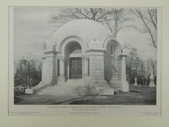 Mausoleum for John D. Archibold, Esq., Tarrytown, NY, 1906, Lithograph. Morris, Butler & Rodman.