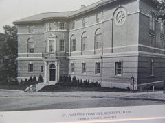 St. Joseph's Convent, Roxbury, MA, 1918, Lithograph. Charles R. Greco.