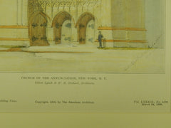 Church of the Annunciation, New York, NY, 1906, Original Plan. Elliott Lynch & W. H. Orchard.