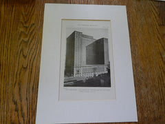 Exterior, Commodore Hotel, Pershing Square, New York, NY, 1919, Lithograph. Warren & Wetmore.