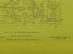 Floor Plans, J. G. Whittier School, Dorchester, MA, 1908, Parker & Thomas.