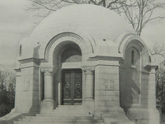 Mausoleum for John D. Archibold, Esq., Tarrytown, NY, 1906, Lithograph. Morris, Butler & Rodman.