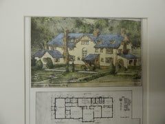 Residence for Mr. Neilson Brown at Torresdale, PA, 1901. Original Plan.