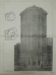 Design for the Albany Building Chambers in Albany NY, 1902. E. W. Loth and F. R. Comstock